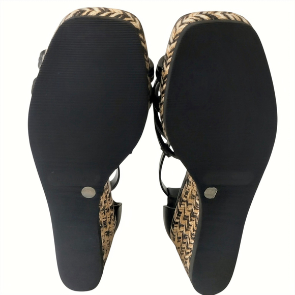 Vince Camuto Black Wedge Heel Sandals with Ankle Strap, Size 11W (NWT) - Picture 7 of 11